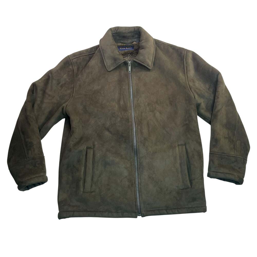 Club Room Men's Faux Suede Zip-Front Jacket with Faux Fur Lining